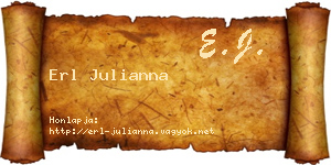 Erl Julianna névjegykártya